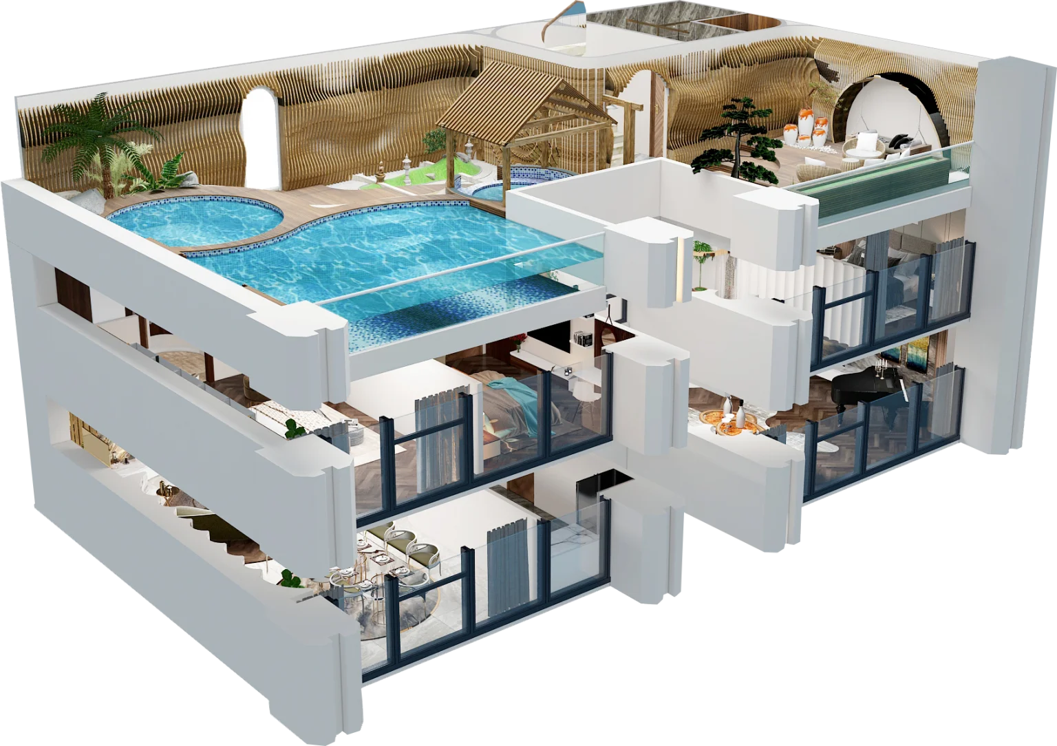Sky Villa Diamond Crown Hải Phòng có bể bơi riêng biệt